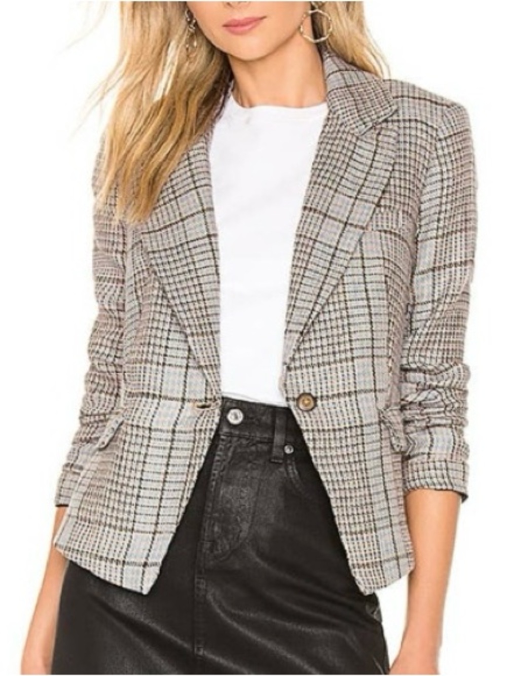 Free People Chess Linen Blazer Jacket
